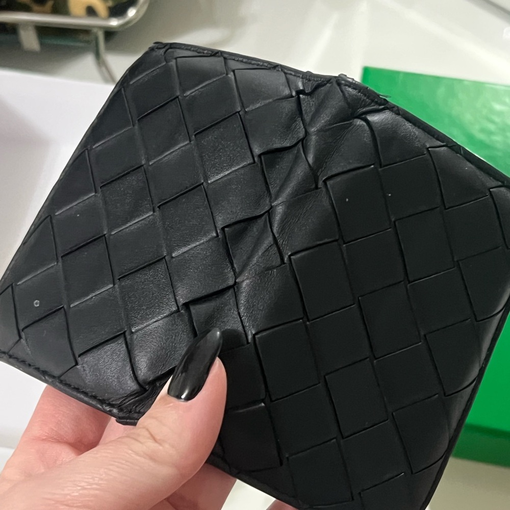 Bottega Veneta Black Woven Wallet